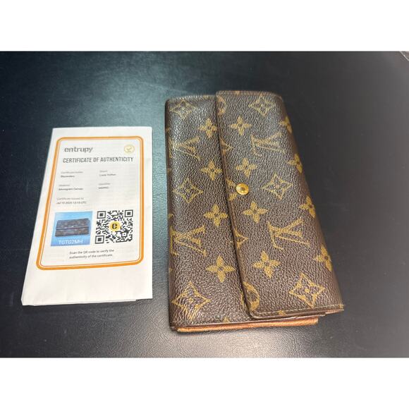 Authentic Louis Vuitton LV Long Wallet Portefeuille Sarah - Picture 1 of 5